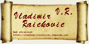 Vladimir Raičković vizit kartica